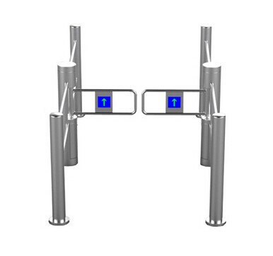 圆柱带护栏摆闸 智能摆闸 刷卡圆柱摆闸 立柱摆闸通道闸